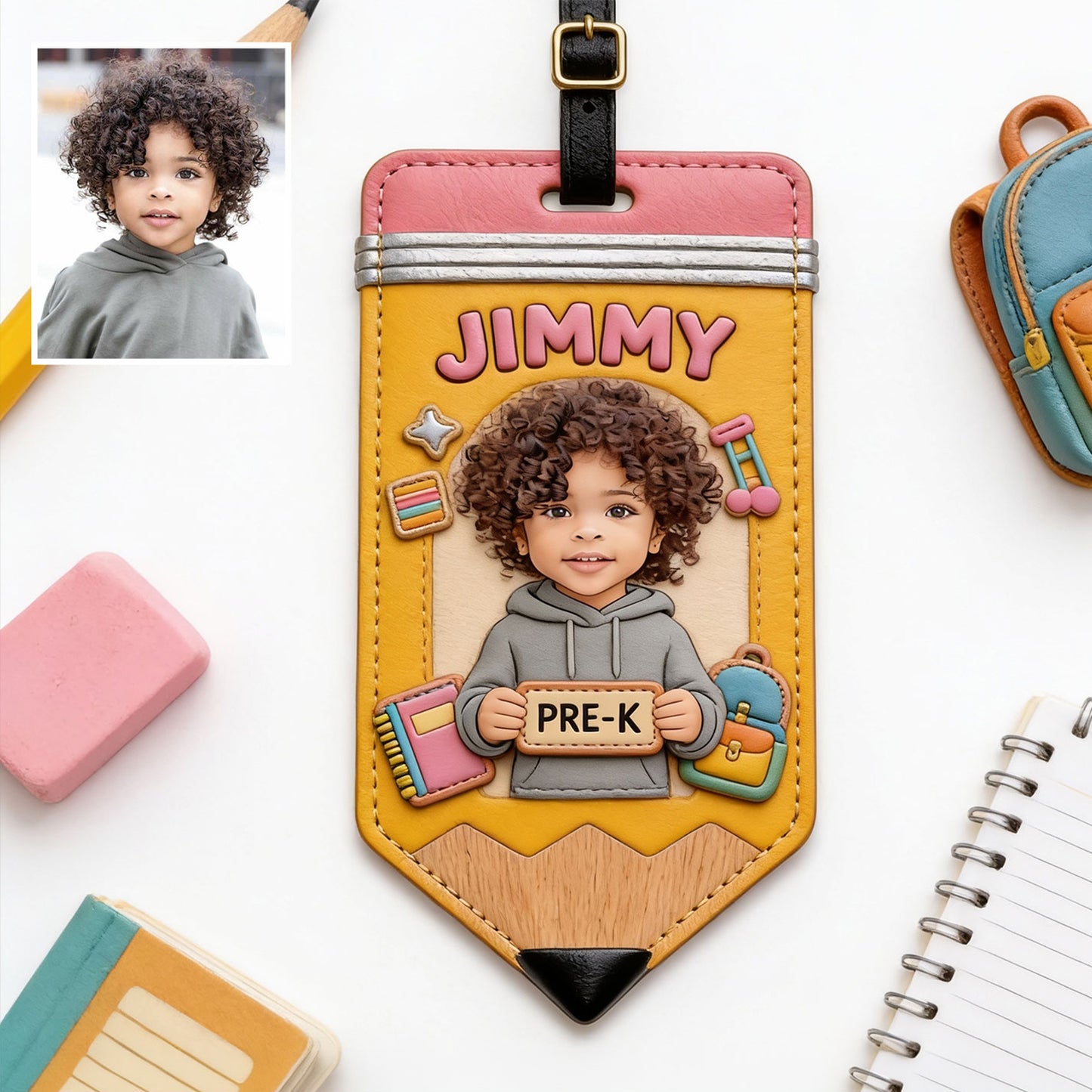 Back To School For Kid, Backpack Tag - Personalized Kid Luggage Tag
