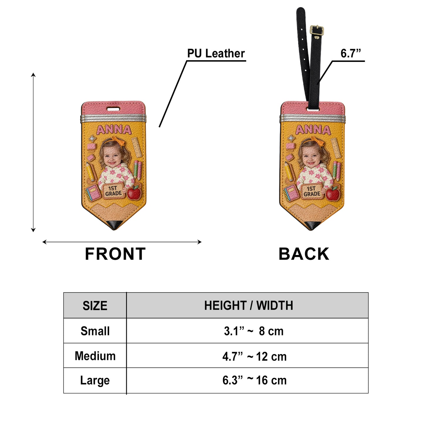 Back To School For Kid, Backpack Tag - Personalized Kid Luggage Tag