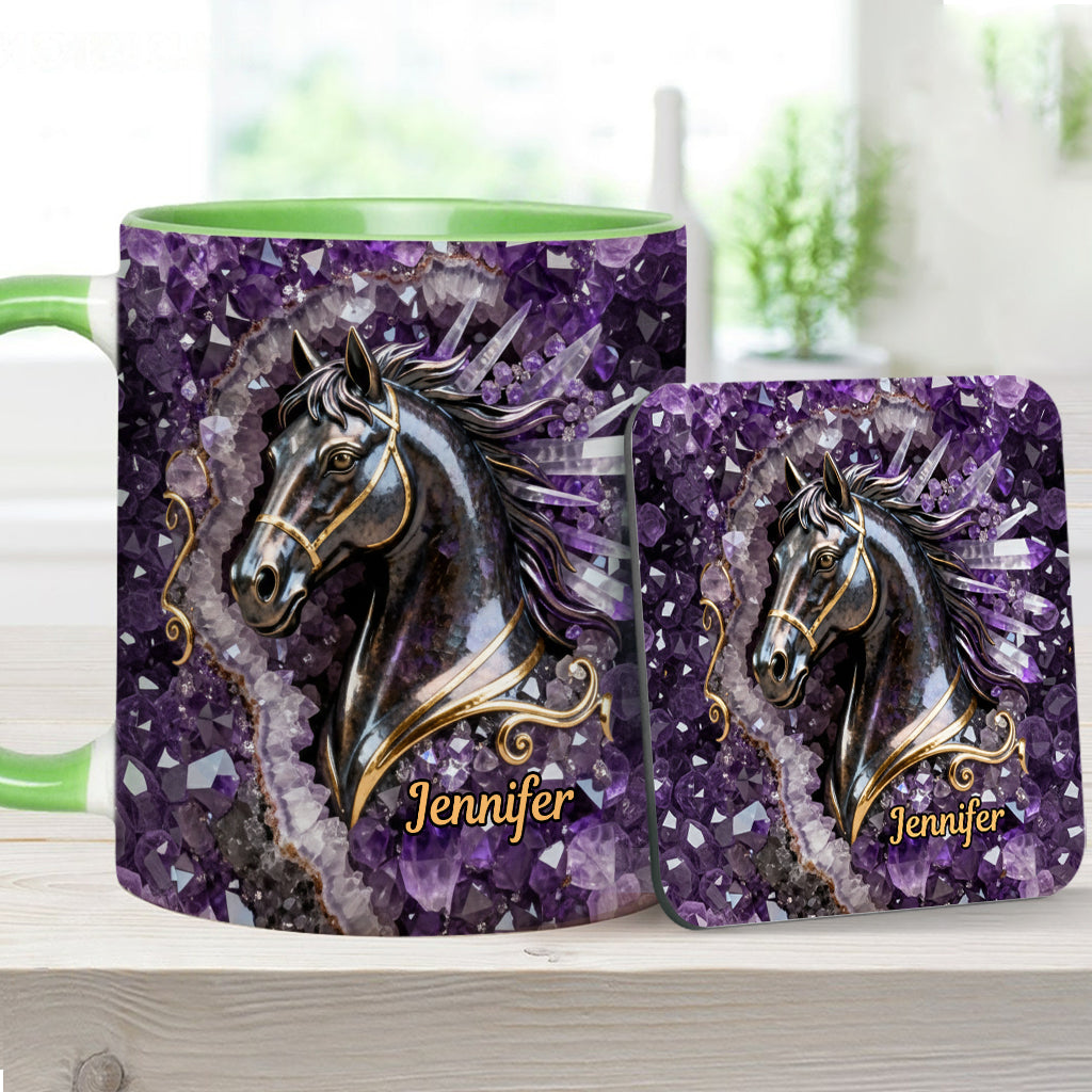 Love Horse - Personalized Horse Accent Mug & Coaster