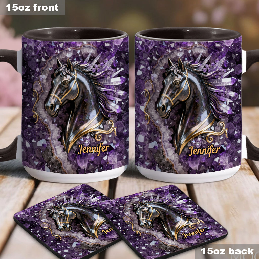 Love Horse - Personalized Horse Accent Mug & Coaster