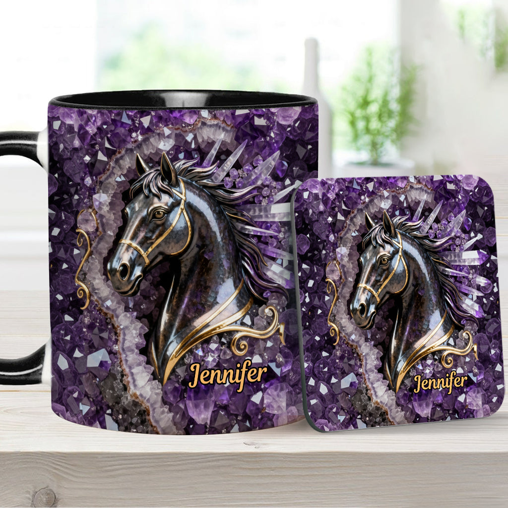 Love Horse - Personalized Horse Accent Mug & Coaster
