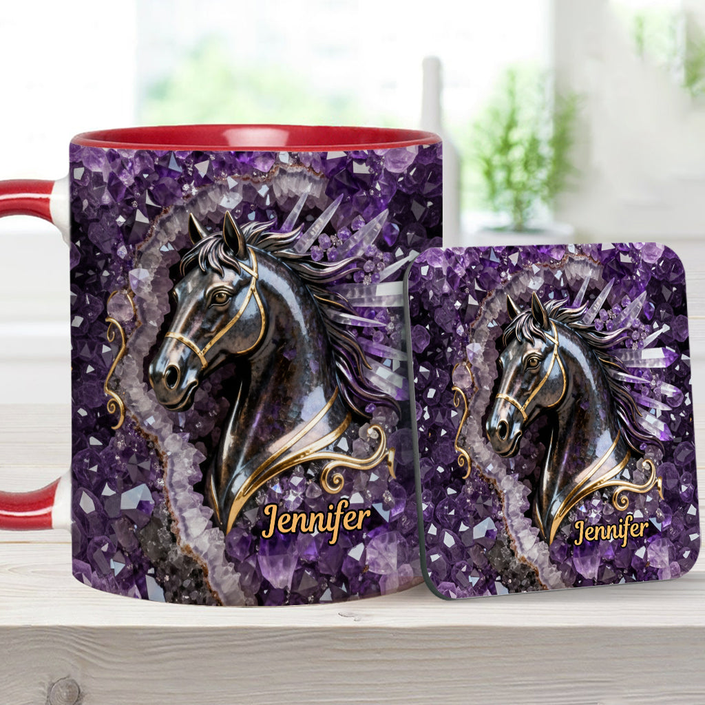 Love Horse - Personalized Horse Accent Mug & Coaster