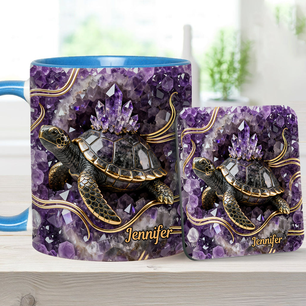 Love Turtle - Personalized Turtle Accent Mug & Coaster