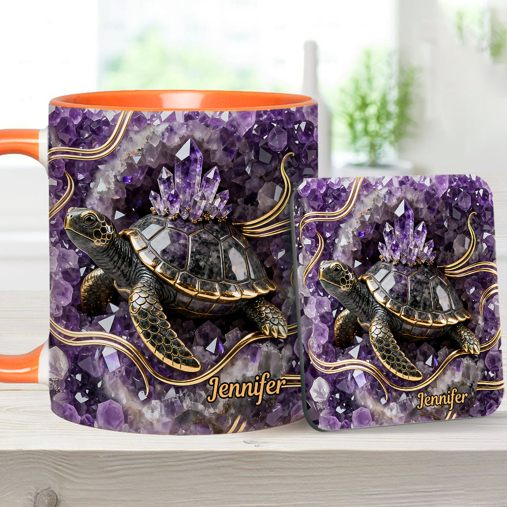 Love Turtle - Personalized Turtle Accent Mug & Coaster