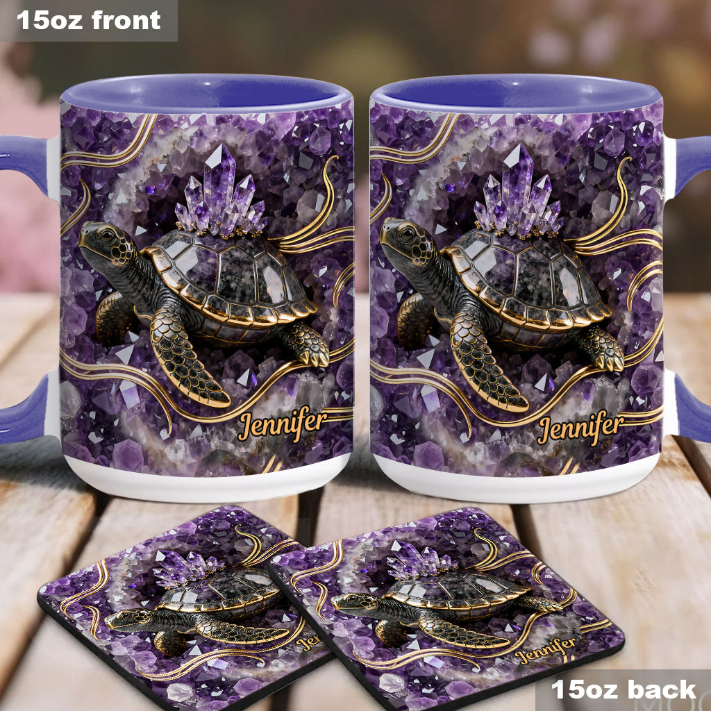 Love Turtle - Personalized Turtle Accent Mug & Coaster