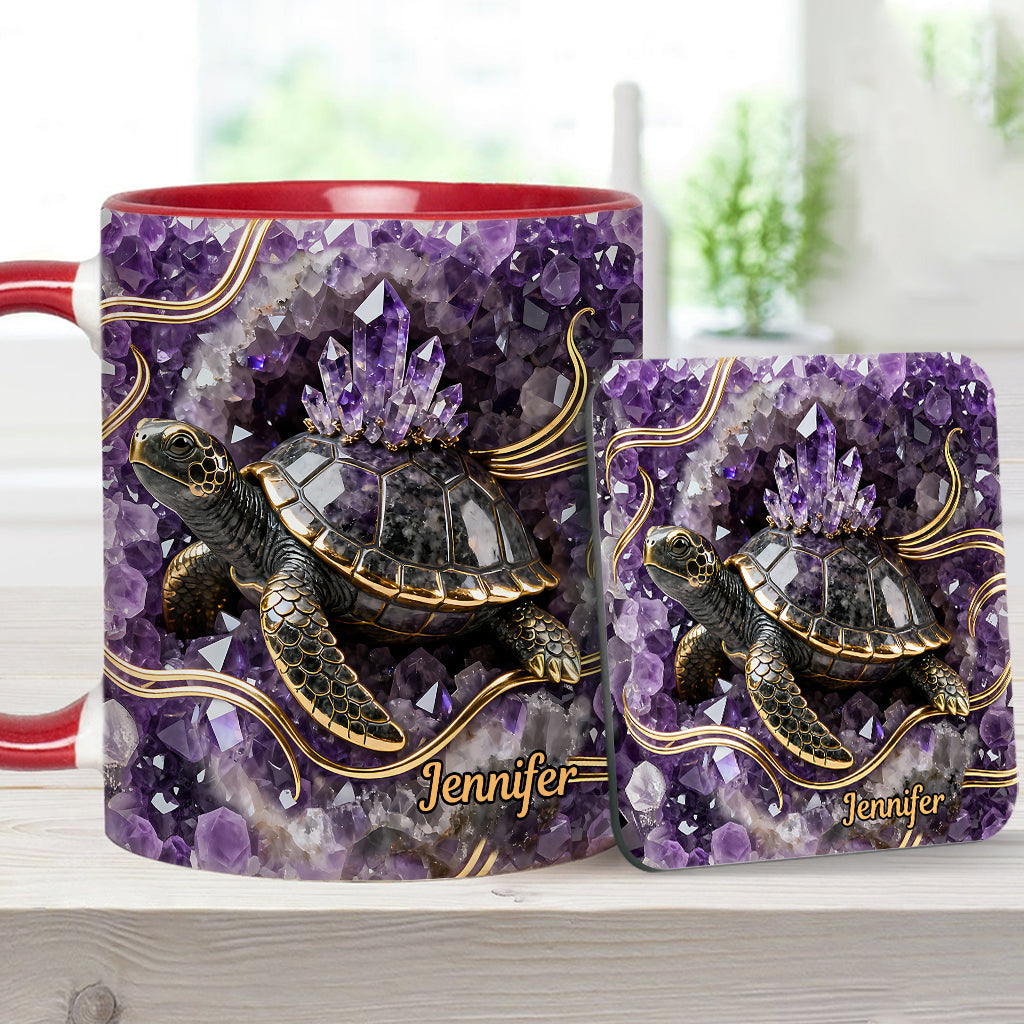 Love Turtle - Personalized Turtle Accent Mug & Coaster