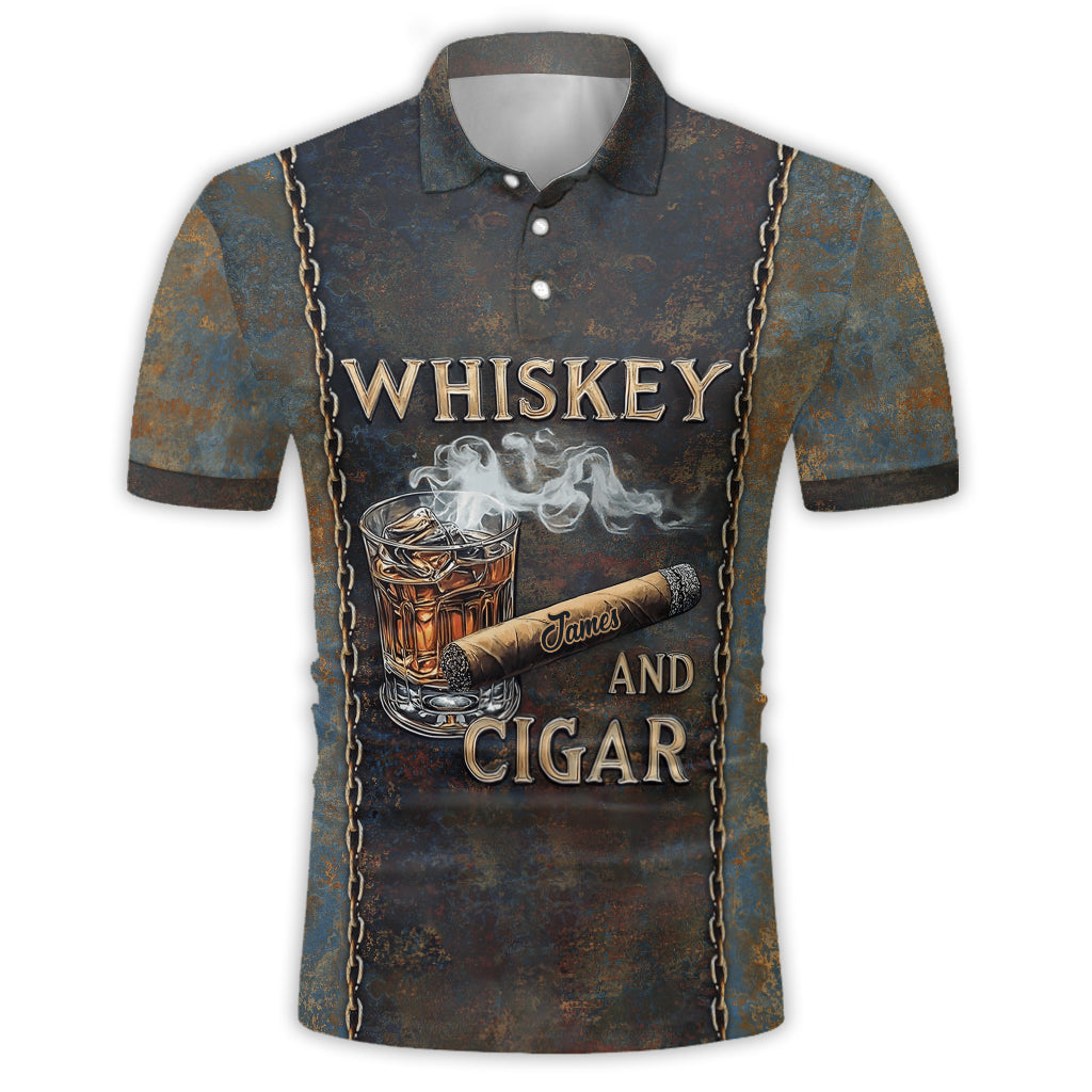 Whiskey And Cigar - Personalized Whisky Polo Shirt