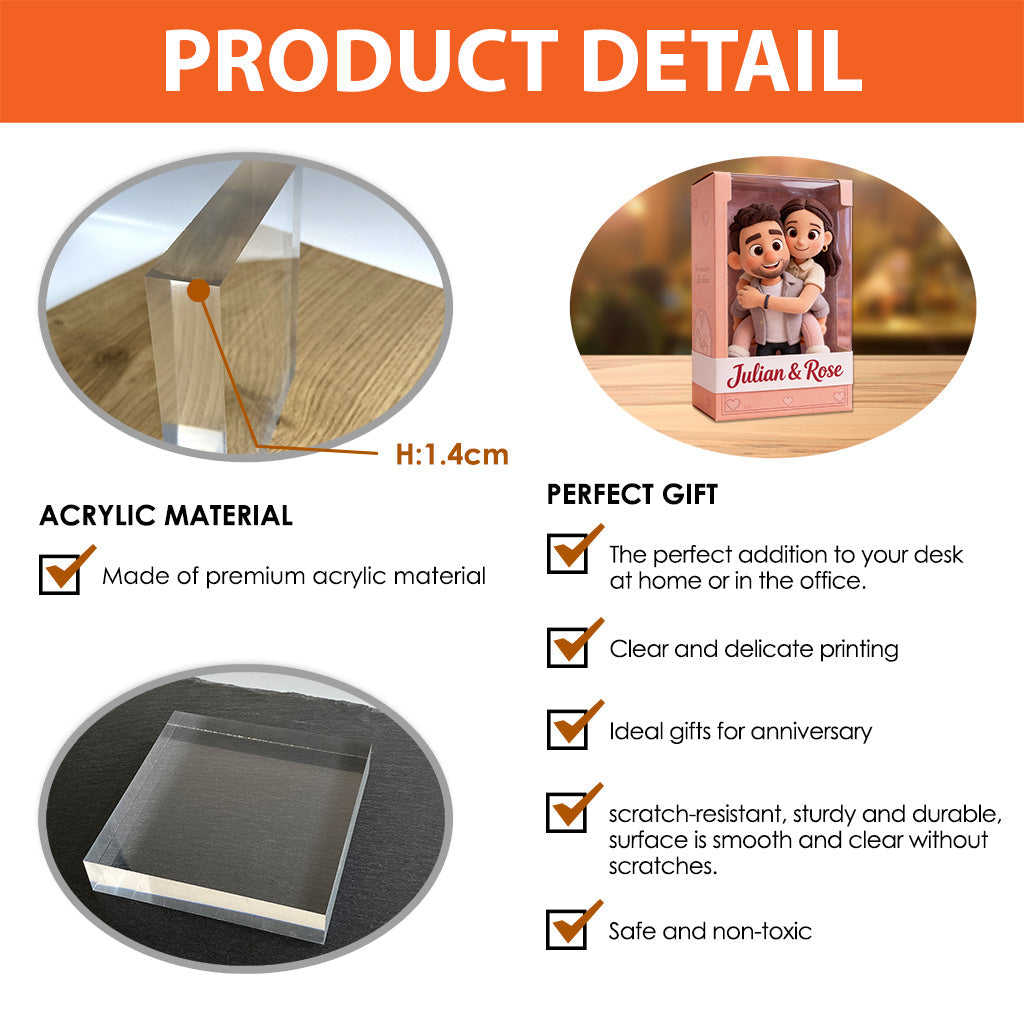 I Love You - Personalized Couple Custom Shaped Acrylic Plaque