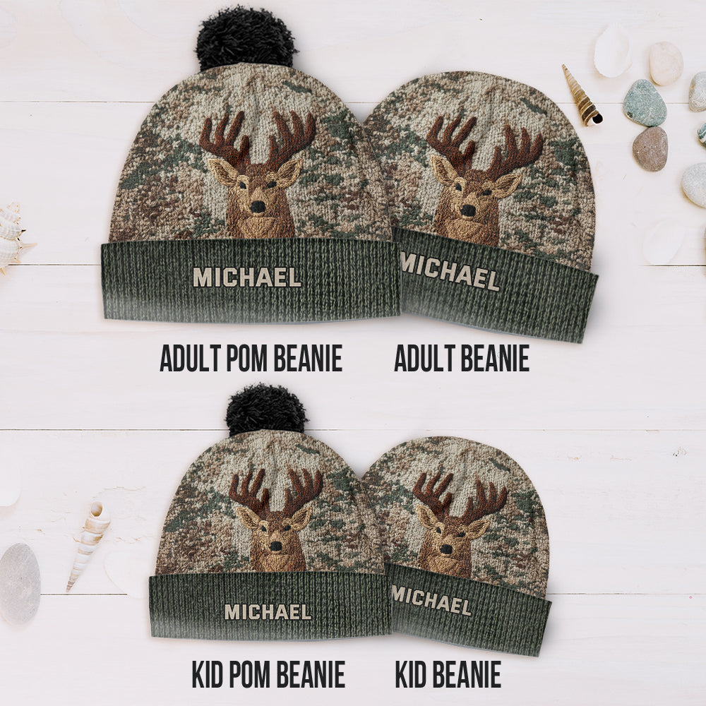 Deer Head - Personalized Hunting Beanie Hat