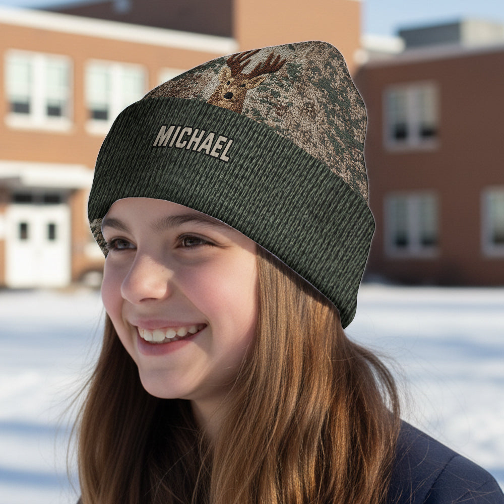 Deer Head - Personalized Hunting Beanie Hat
