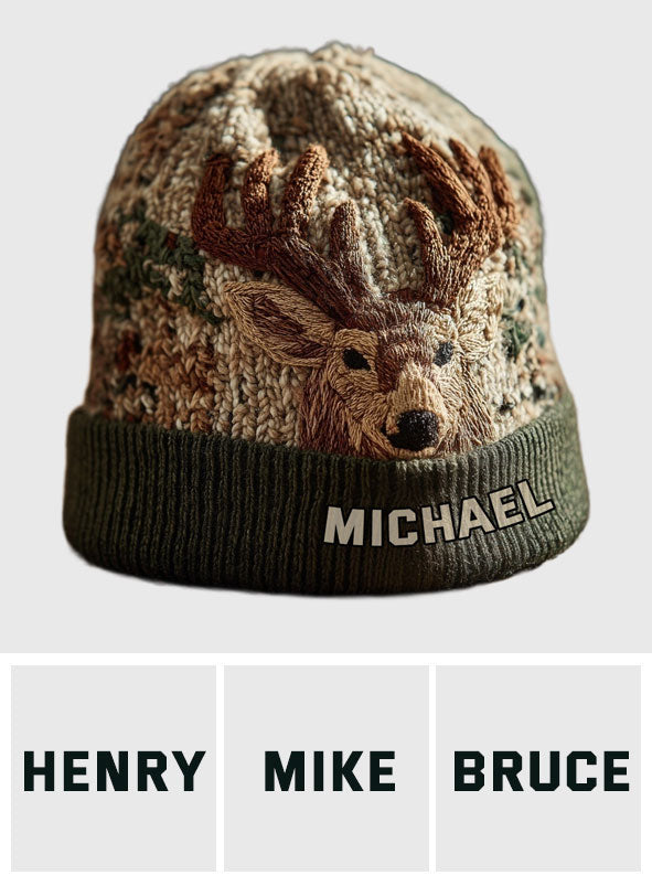 Deer Head - Personalized Hunting Beanie Hat