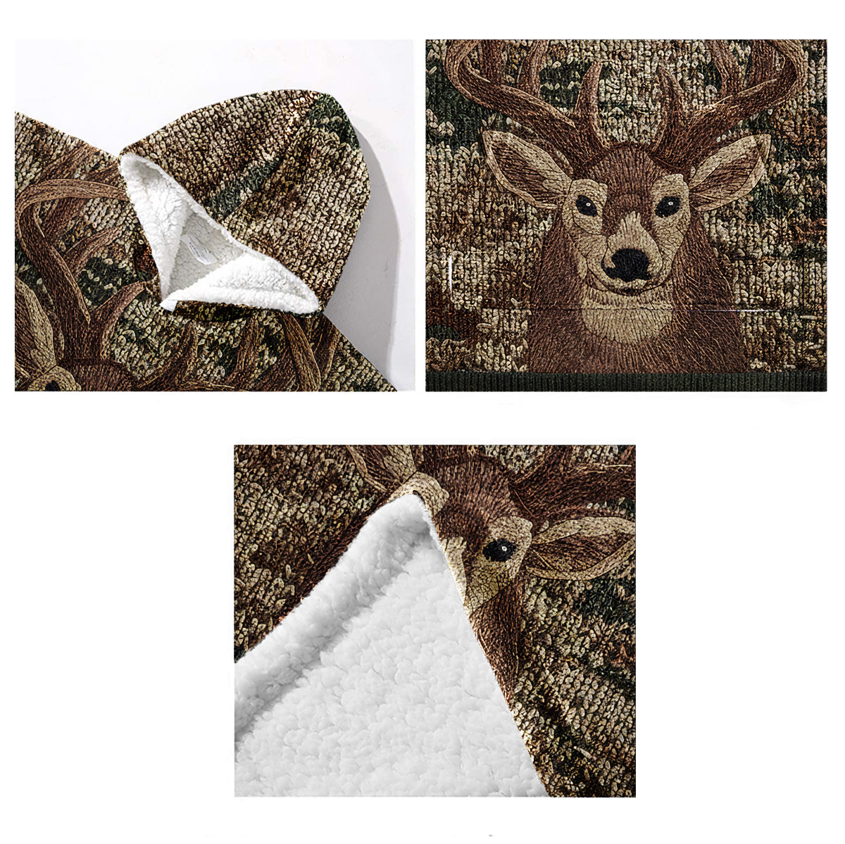 Deer Head - Personalized Hunting Blanket Hoodie