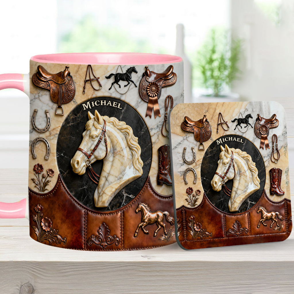 Love Horse - Personalized Horse Accent Mug & Coaster