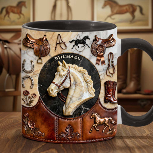 Love Horse - Personalized Horse Accent Mug & Coaster