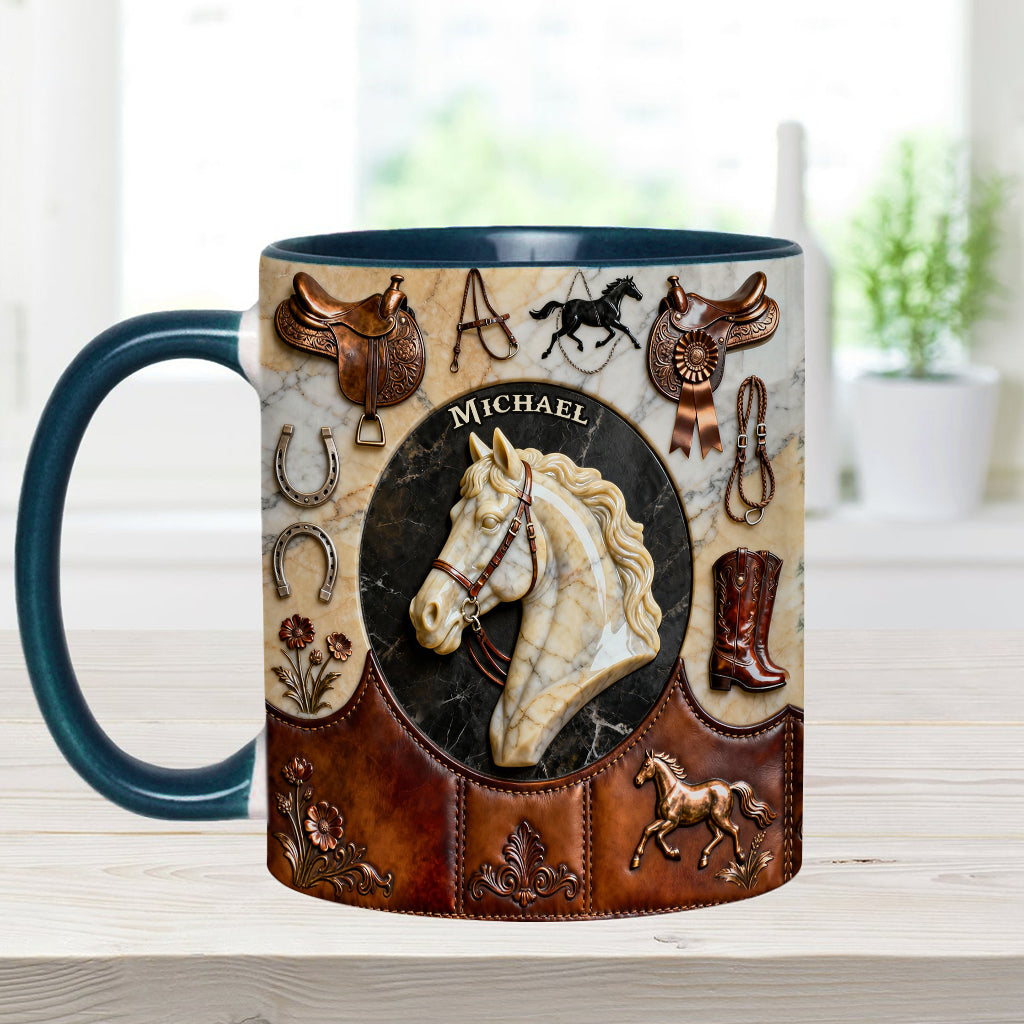Love Horse - Personalized Horse Accent Mug & Coaster