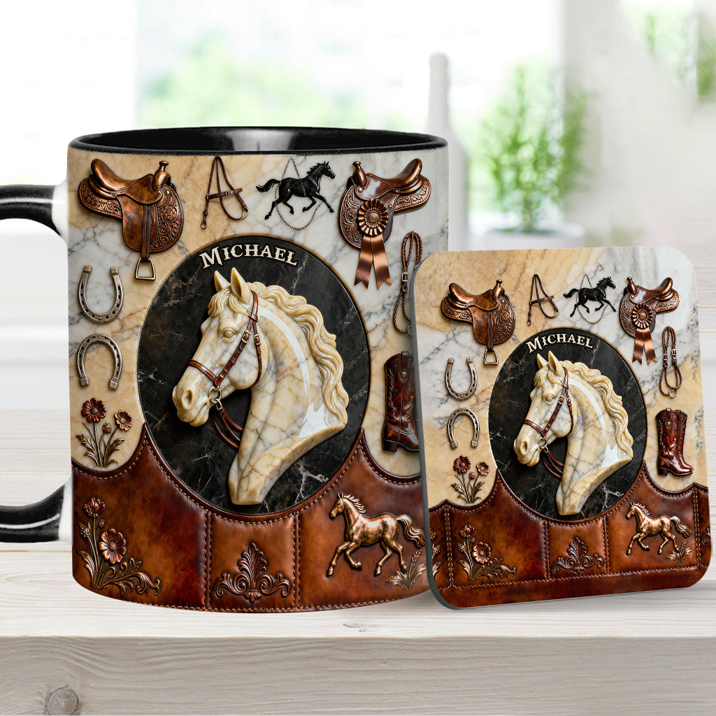 Love Horse - Personalized Horse Accent Mug & Coaster