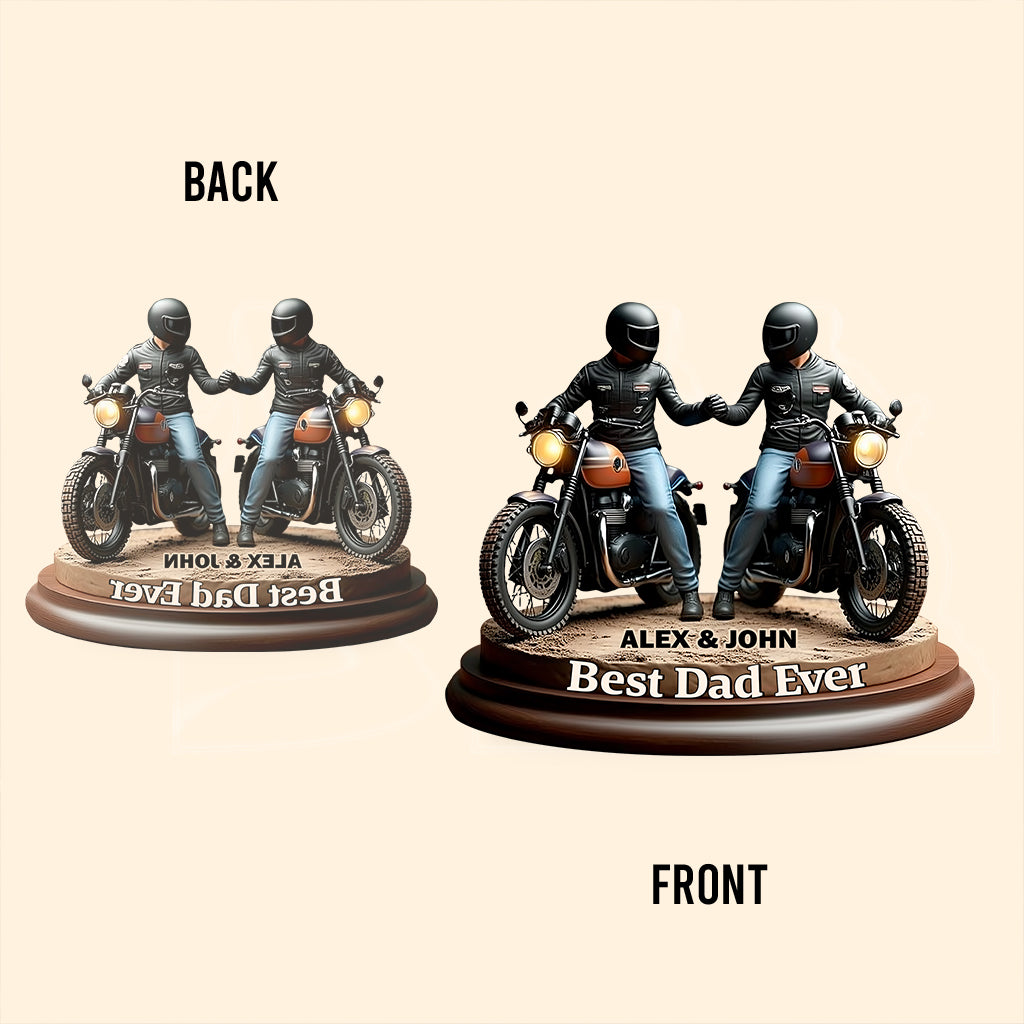 Old Biker Dad - Personalized Biker Custom Shaped Acrylic Plaque