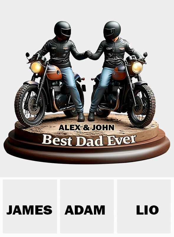 Old Biker Dad - Personalized Biker Custom Shaped Acrylic Plaque