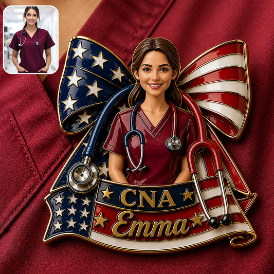 Nurse Independence Day Celebration - Personalized Nurse 3D Embossed Enamel Pin
