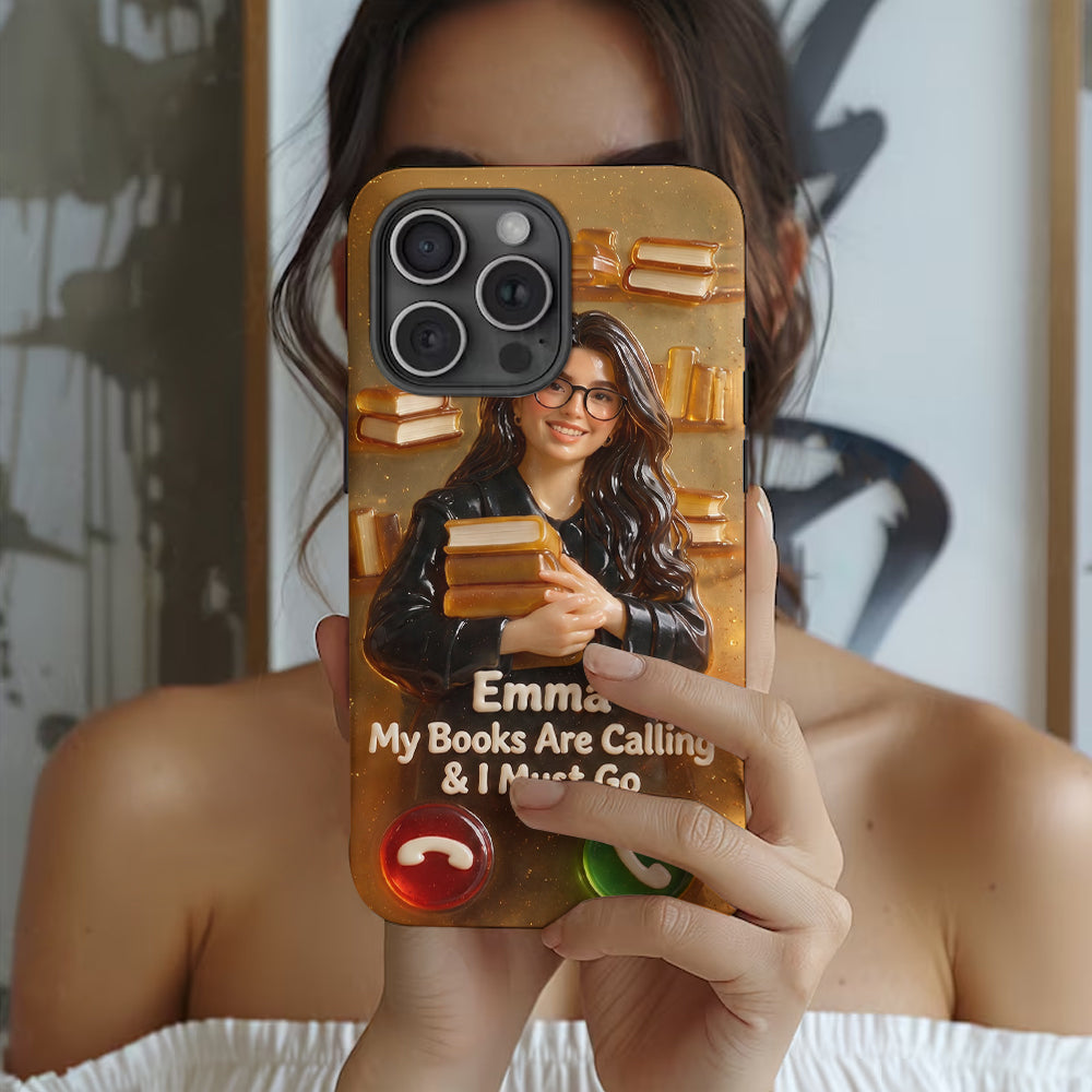 My Books Are Calling & I Must Go - Personalized Book Full Print Phone Case