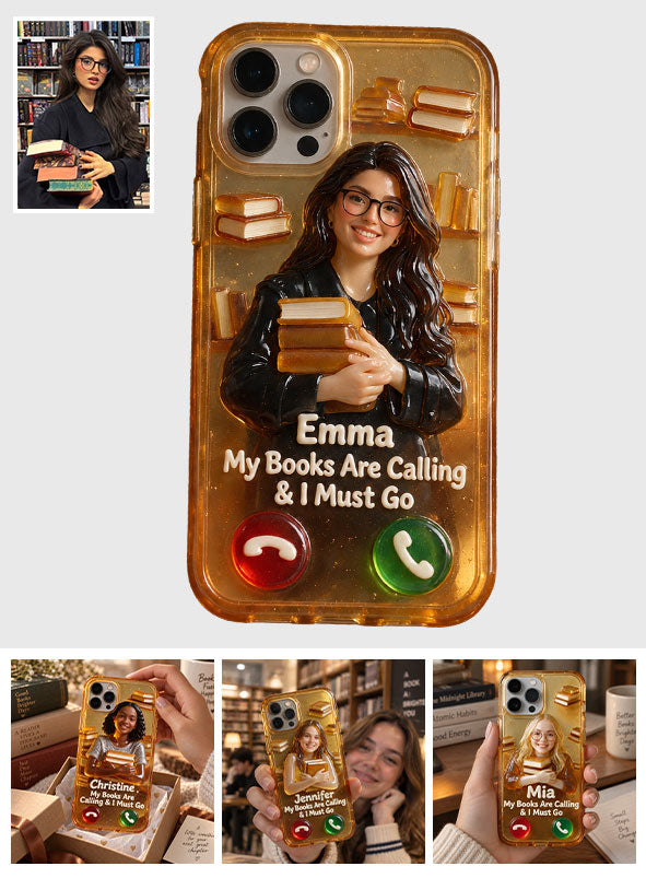 My Books Are Calling & I Must Go - Personalized Book Full Print Phone Case