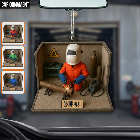 Welder Man - Personalized Welder Car Ornament