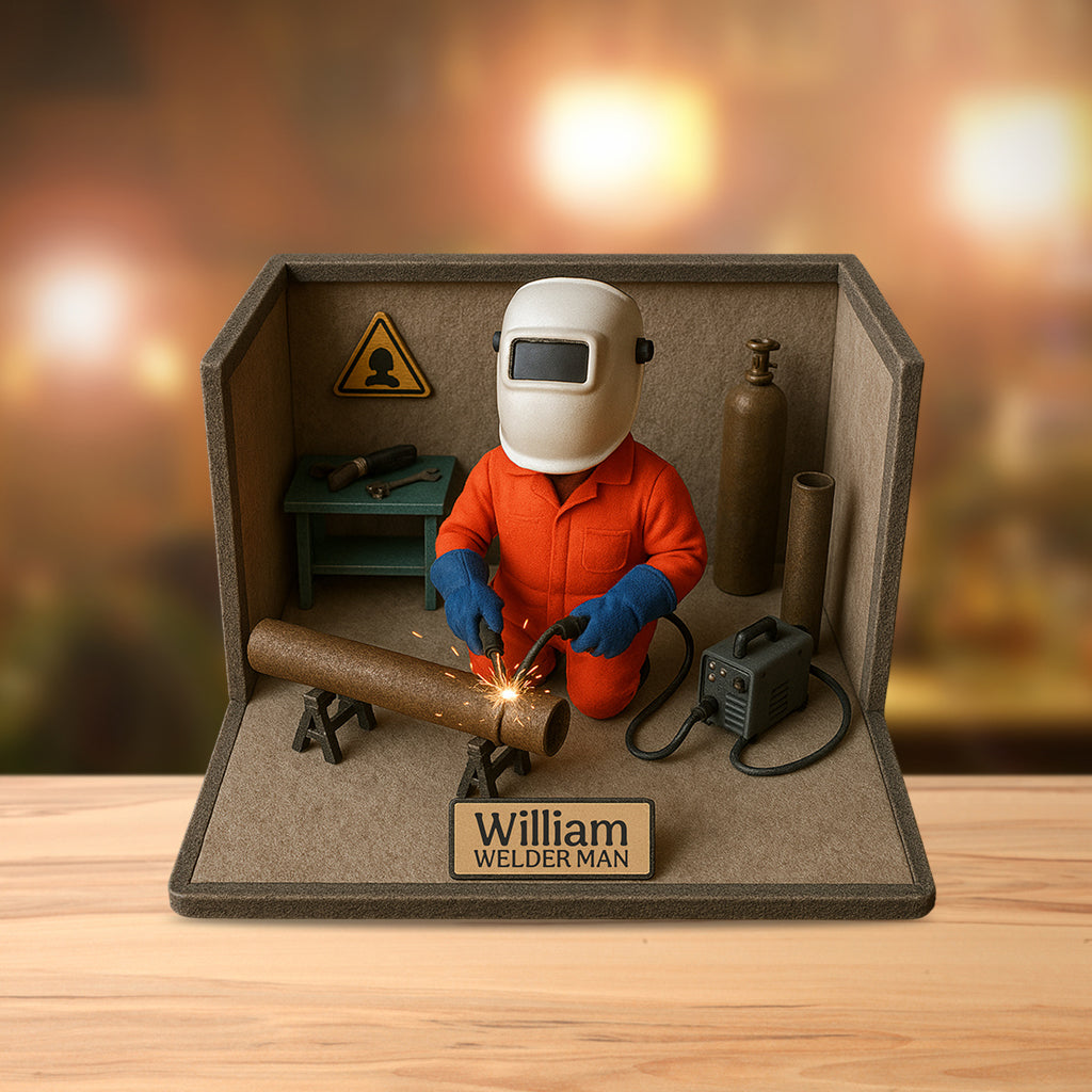 Cool Welder Man - Personalized Welder Custom Shaped Acrylic Plaque