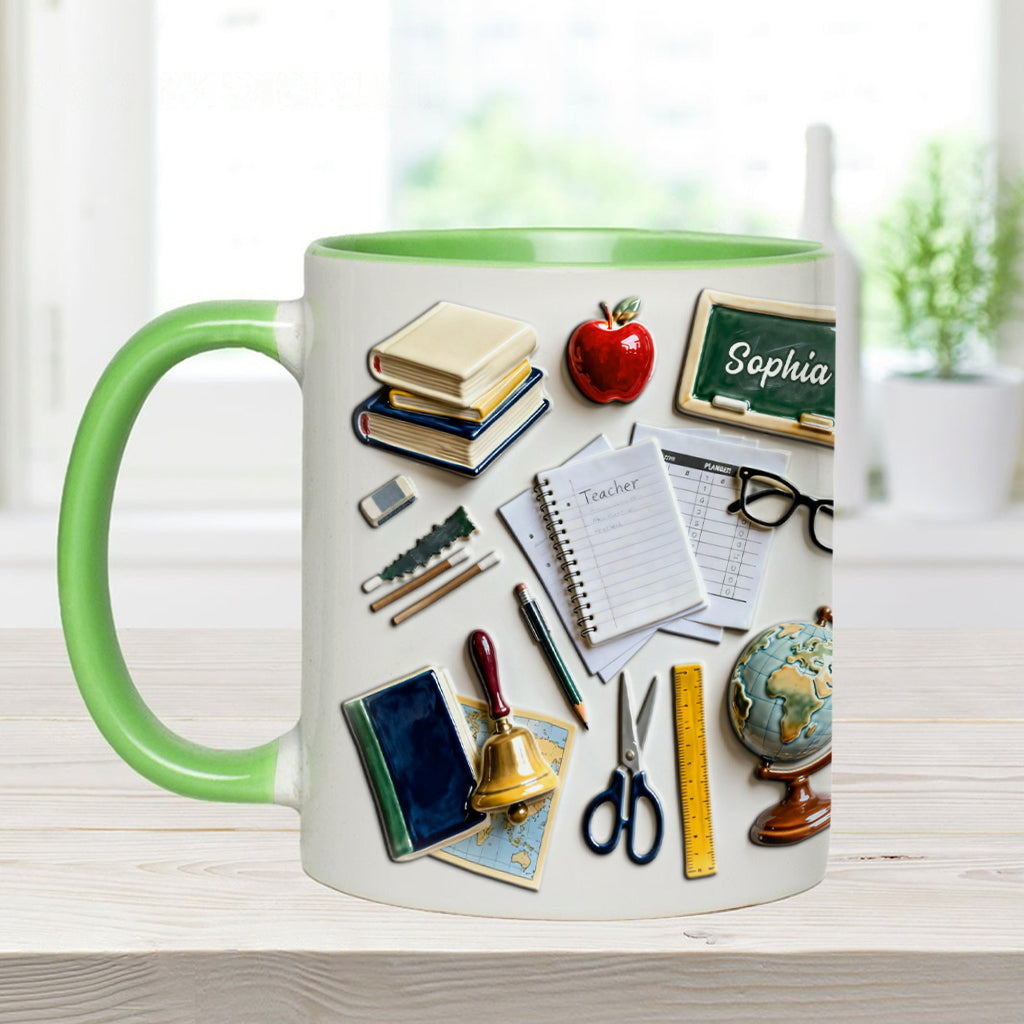 Live Love Teach - Personalized Teacher Accent Mug & Coaster