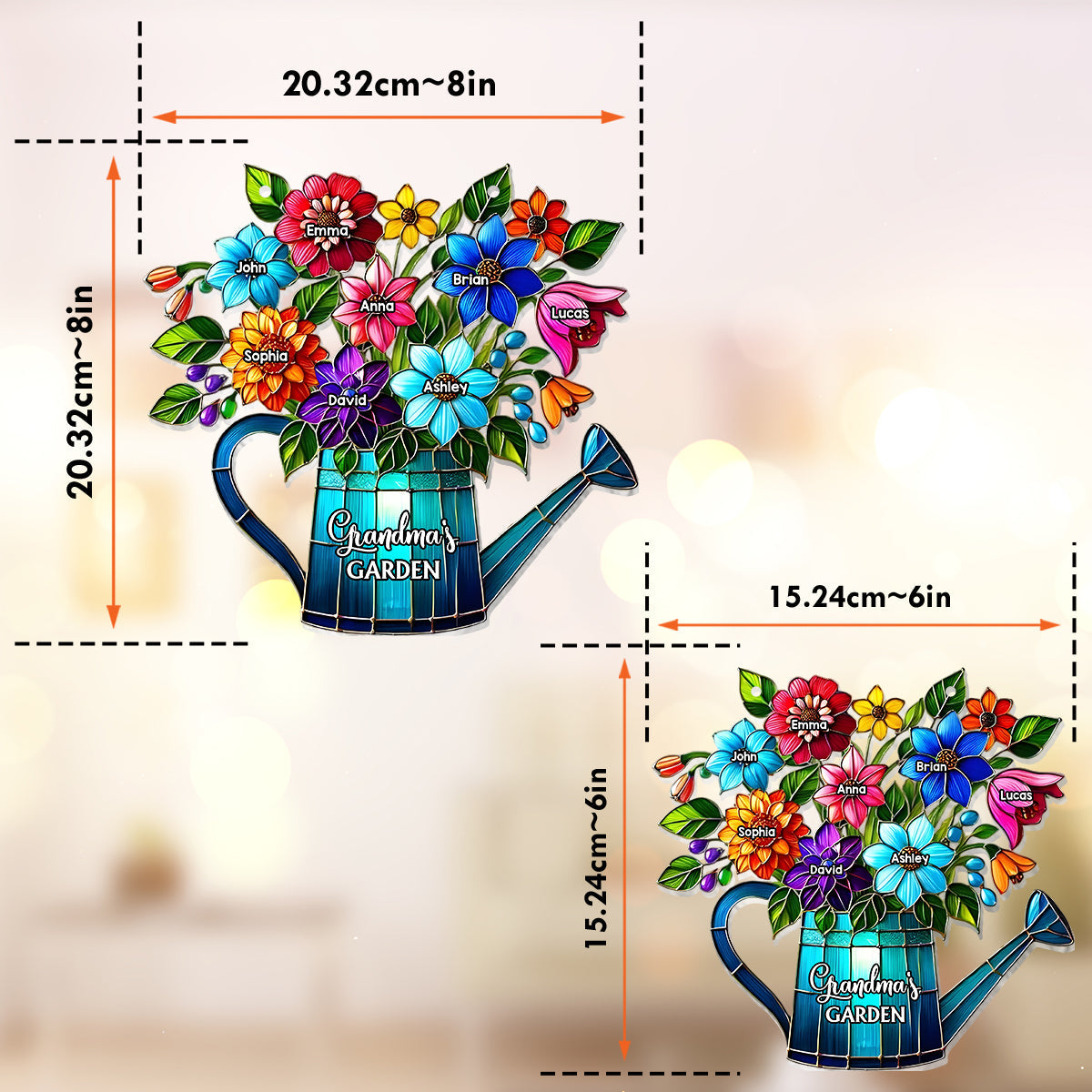 Grandma's Mom's Garden - Personalized Grandma Window Hanging Suncatcher Ornament