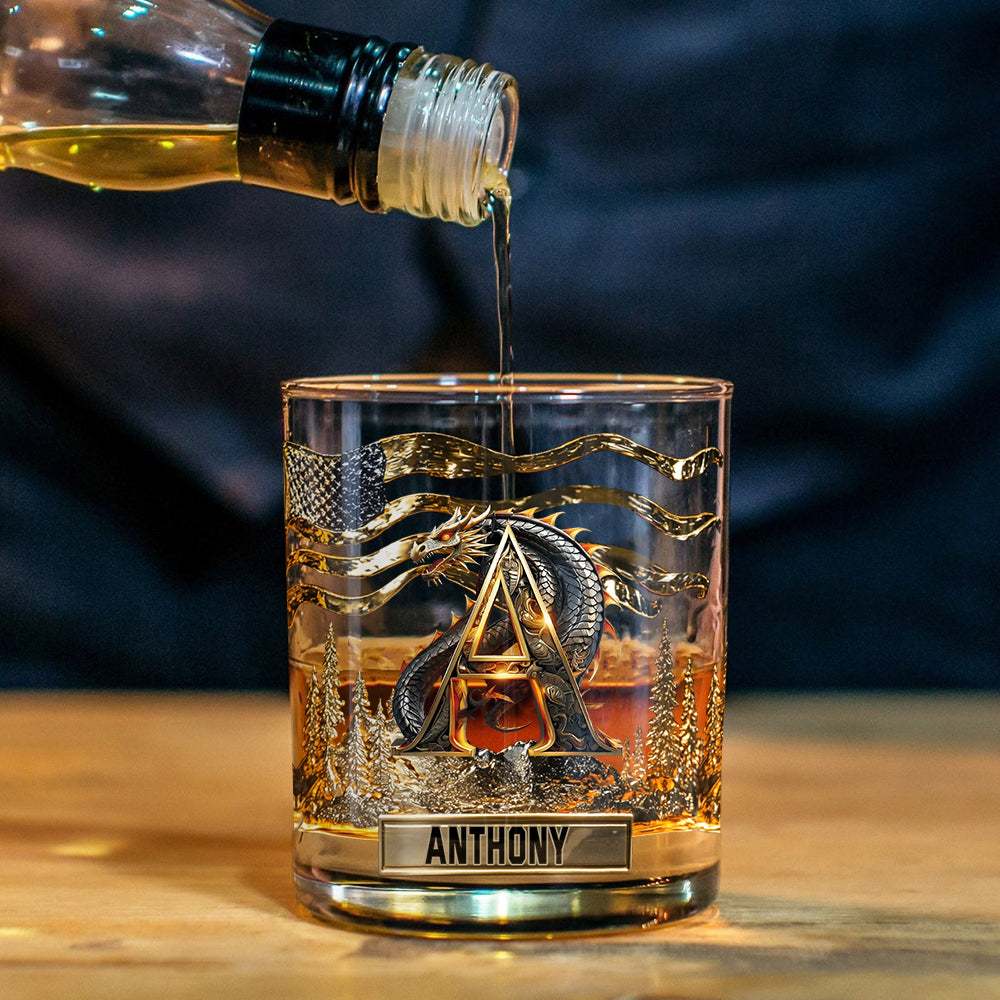 Love Dragons - Personalized Dragon Whiskey Glass