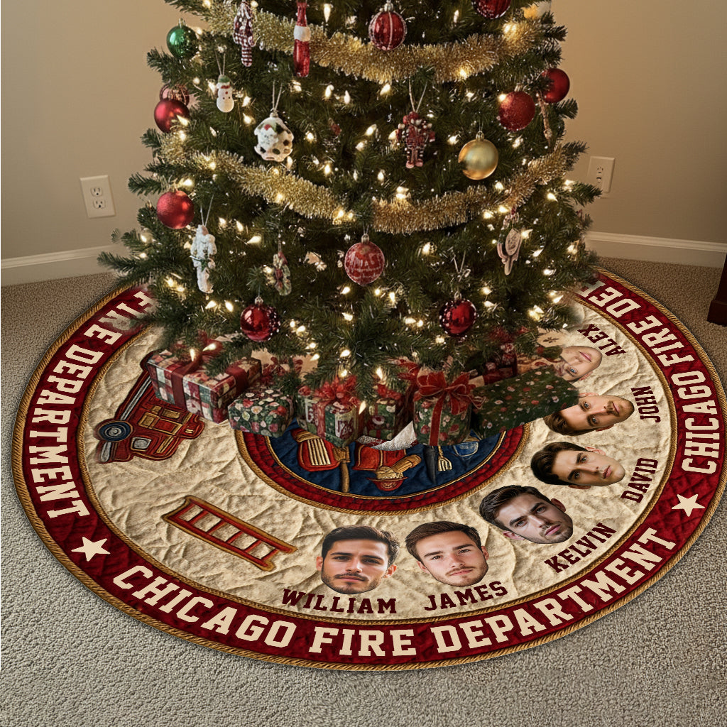 We're Firefighters - Personalized Firefighter Shaped Tree Skirt