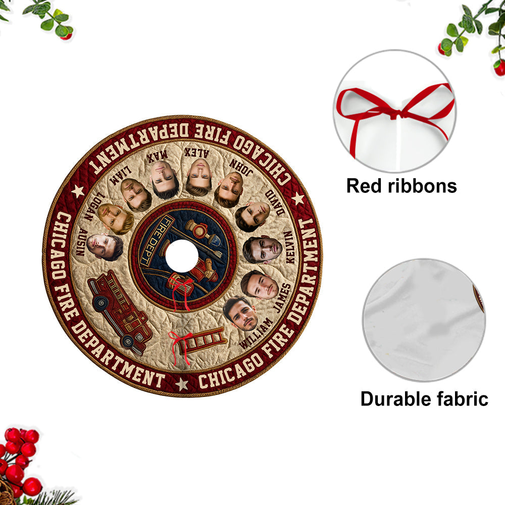 We're Firefighters - Personalized Firefighter Shaped Tree Skirt