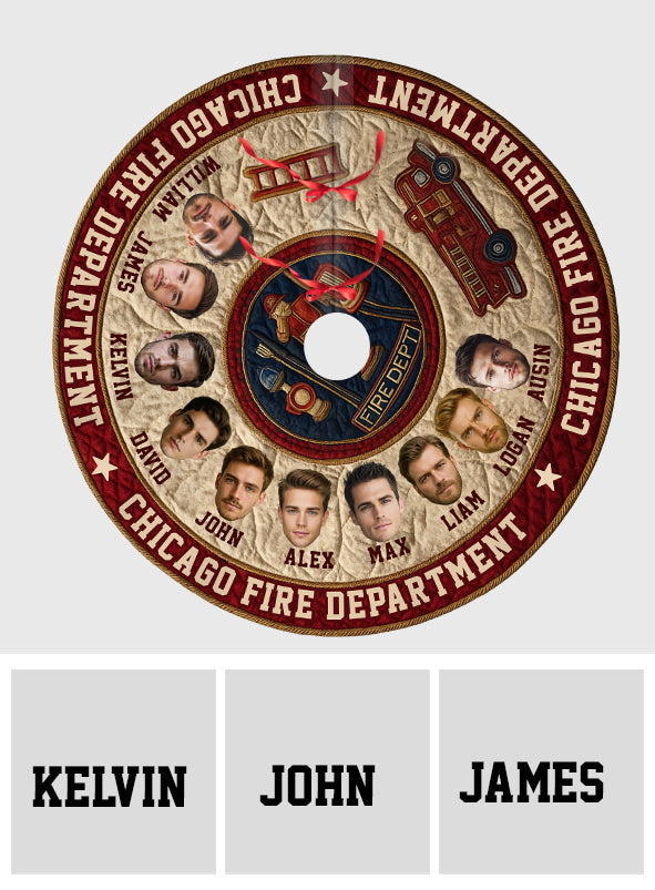 We're Firefighters - Personalized Firefighter Shaped Tree Skirt