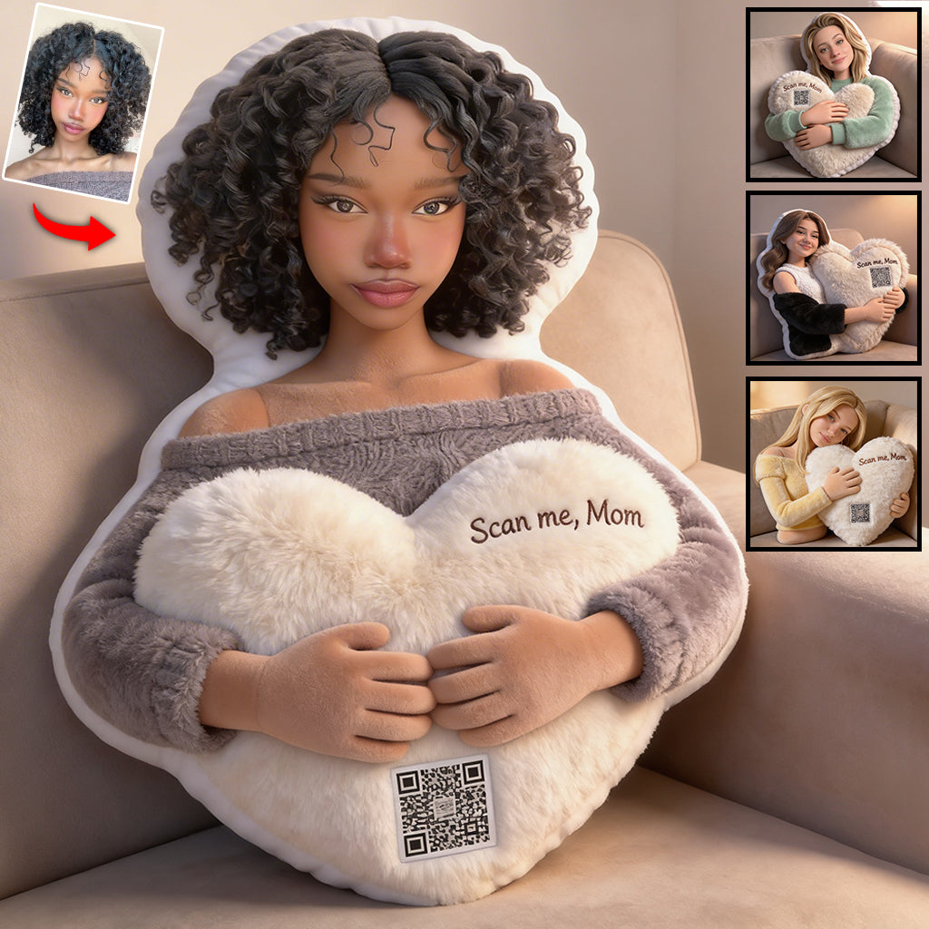 Scan Me - Personalized Mother Premium Faux Fur Pillow