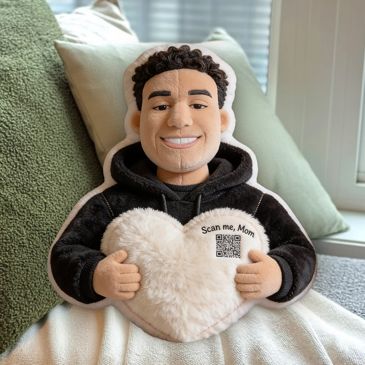 Scan Me - Personalized Mother Premium Faux Fur Pillow