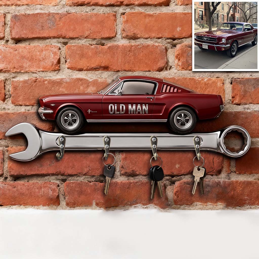 Custom Key Rack For His Garage - Personalized Car Lover Custom Shaped Hanging Rack