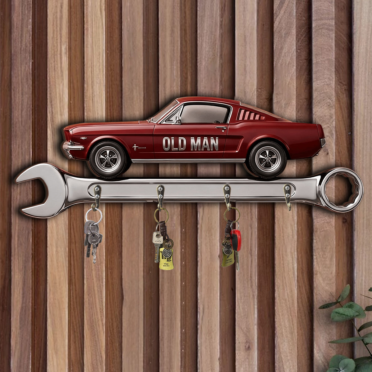 Custom Key Rack For His Garage - Personalized Car Lover Custom Shaped Hanging Rack