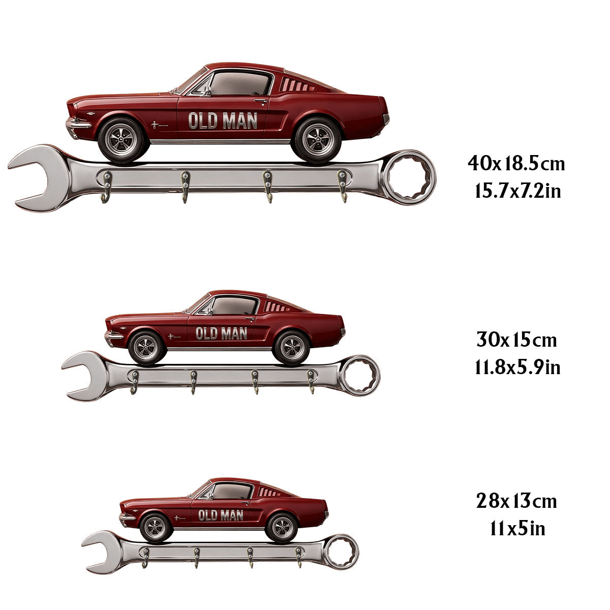 Custom Key Rack For His Garage - Personalized Car Lover Custom Shaped Hanging Rack