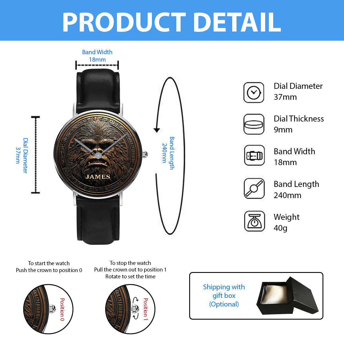 Sasquatch - Personalized Hiking Hand Watch