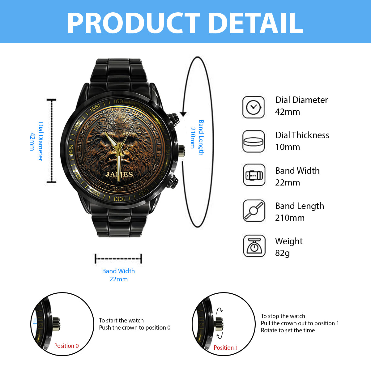Sasquatch - Personalized Hiking Hand Watch