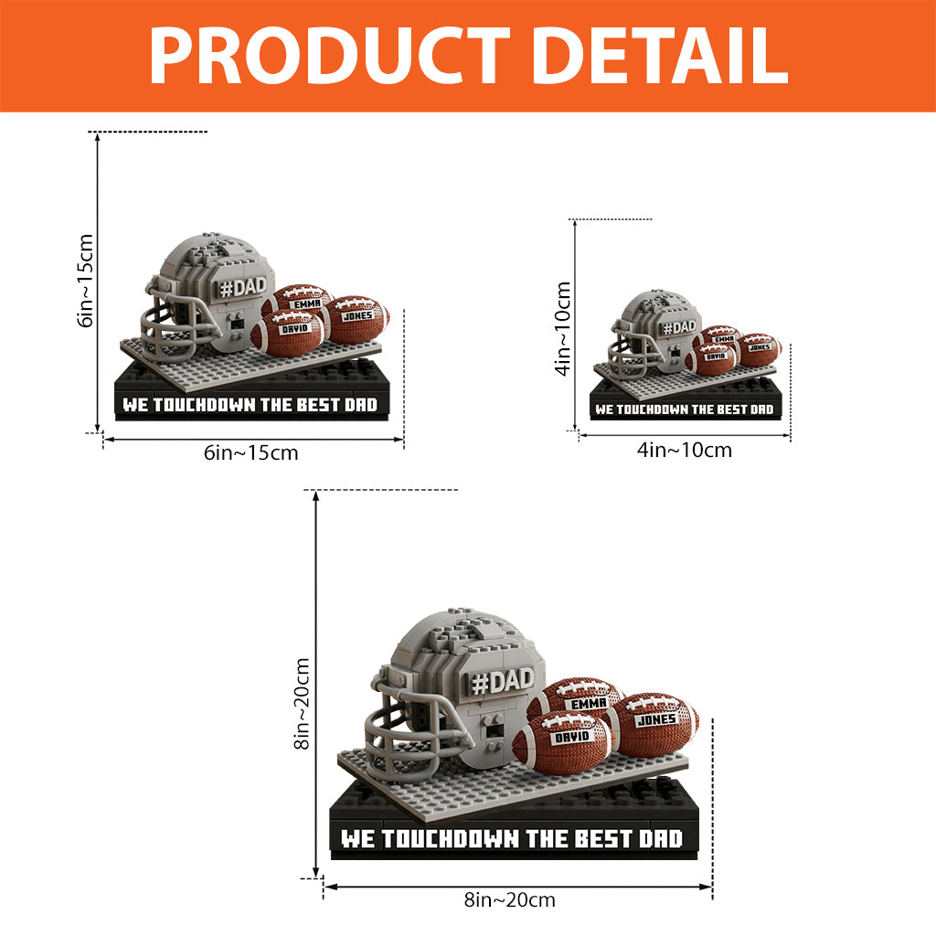 We Touchdown The Best Dad - Personalized Football Custom Shaped Acrylic Plaque