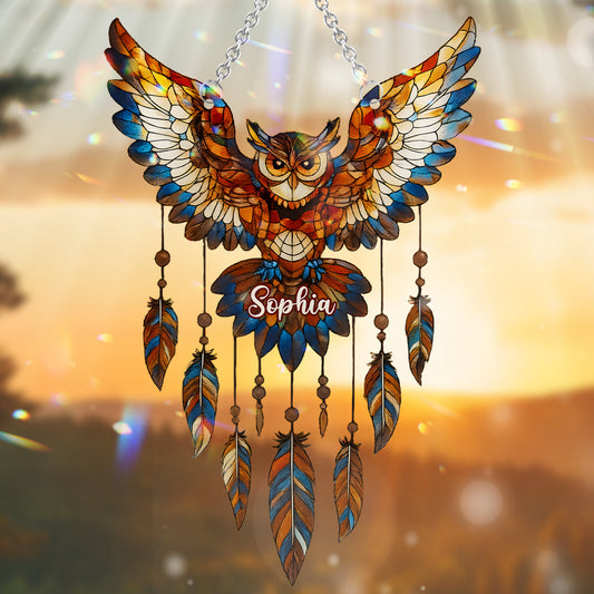 For All The Dreamers - Personalized Owl Window Hanging Suncatcher Ornament