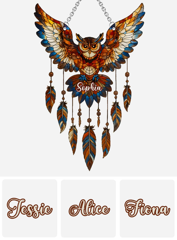 For All The Dreamers - Personalized Owl Window Hanging Suncatcher Ornament