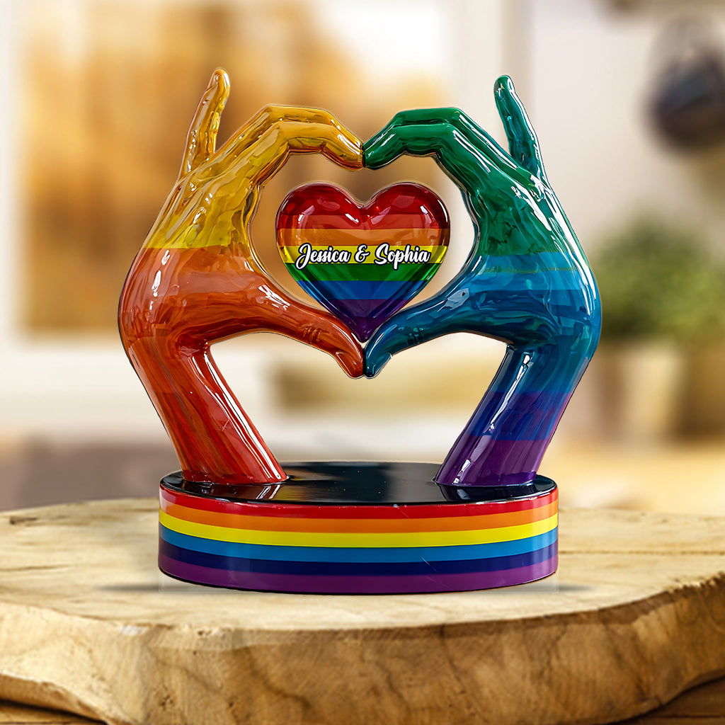 Love Is Love - Personalized LGBT Support Custom Shaped Acrylic Plaque