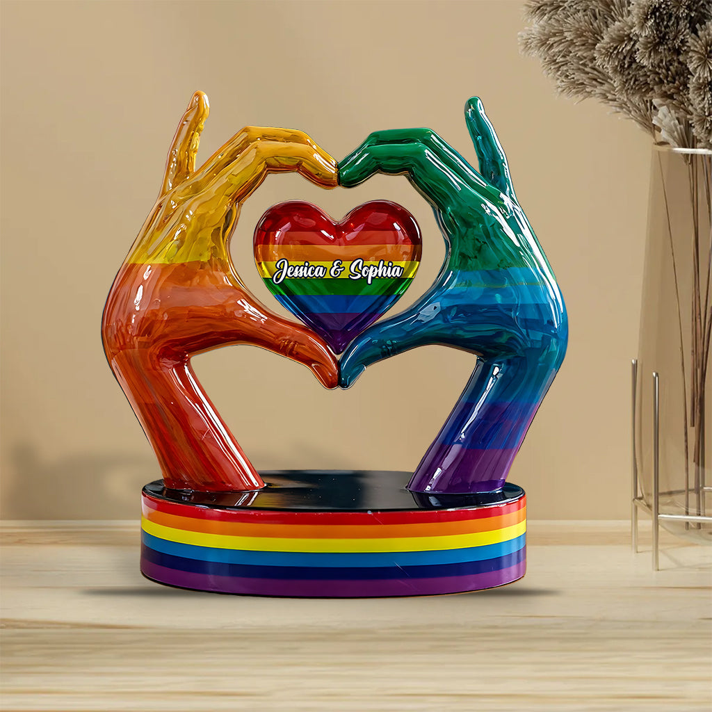 Love Is Love - Personalized LGBT Support Custom Shaped Acrylic Plaque