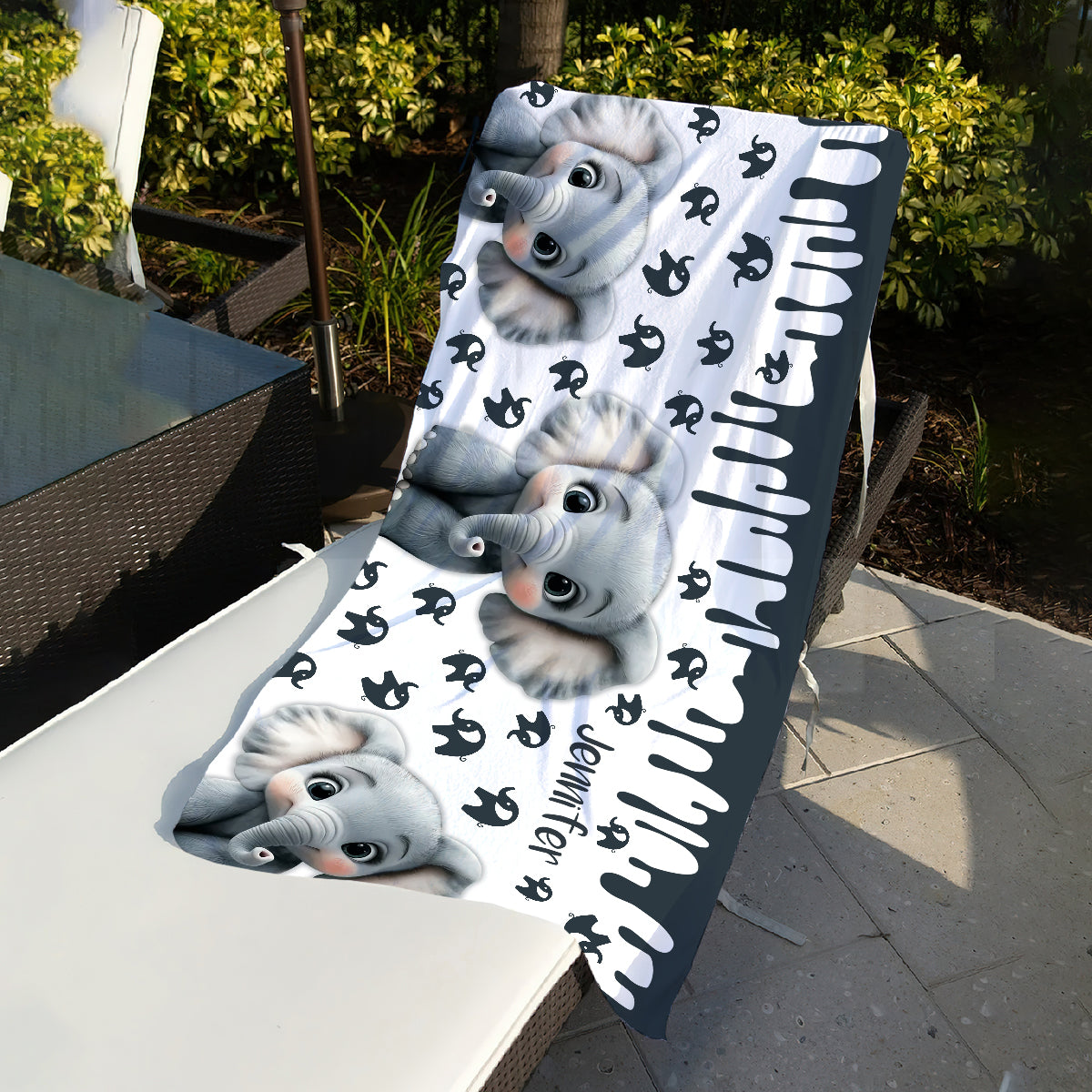 Cute Elephant - Personalized Elephant Quick-dry Beach Towel/ Bath Towel