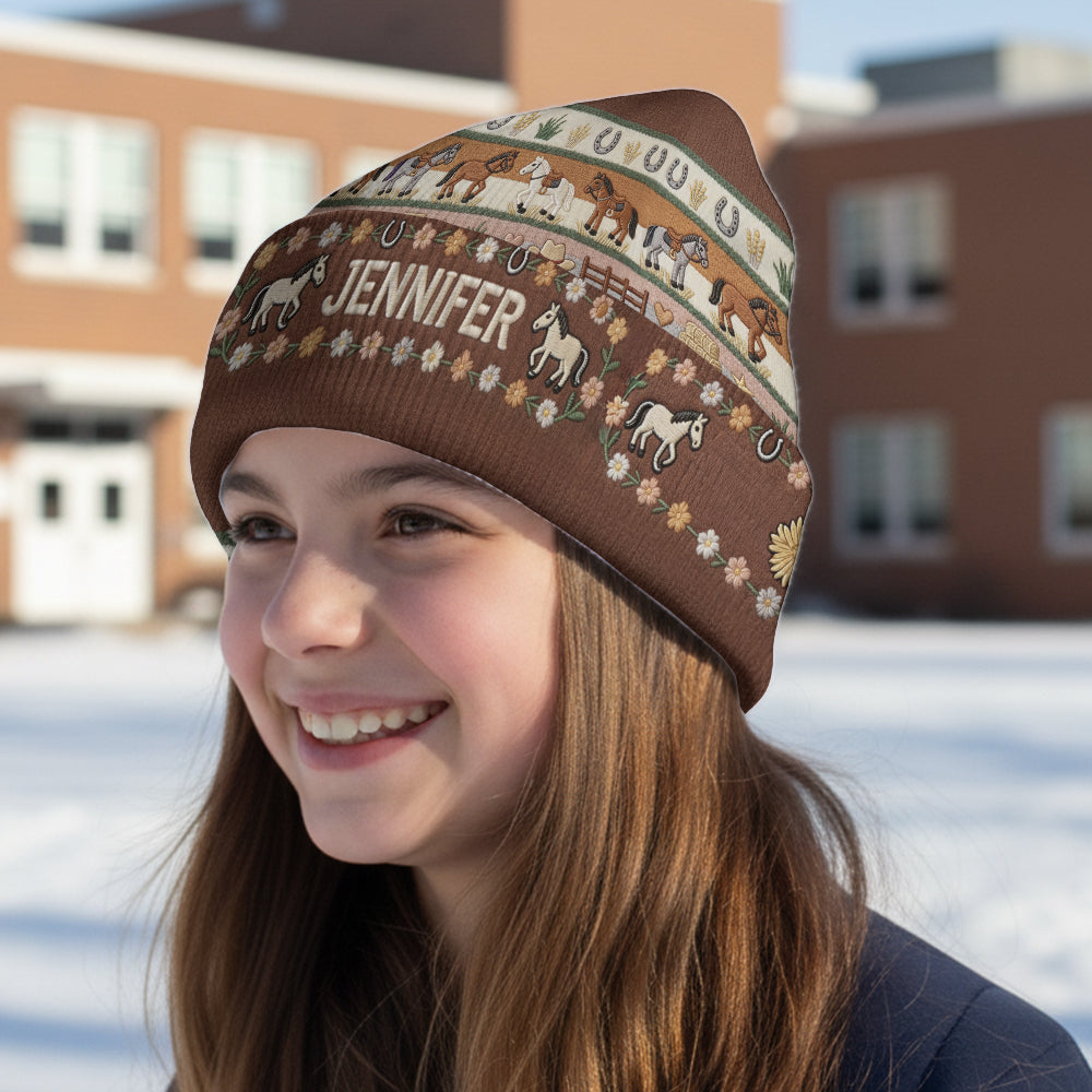 Love Horses - Personalized Horse Beanie Hat