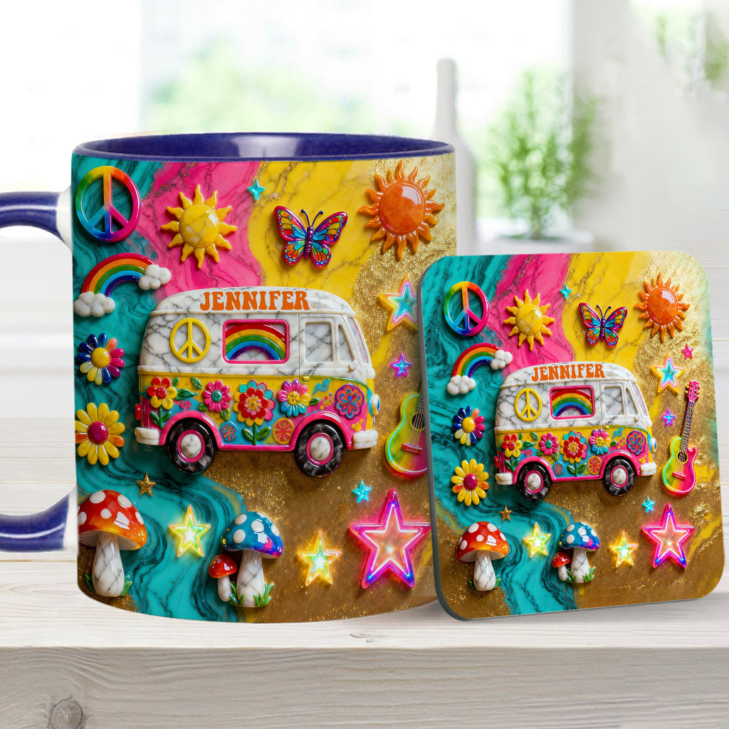 Hippie Souls - Personalized Hippie Accent Mug & Coaster