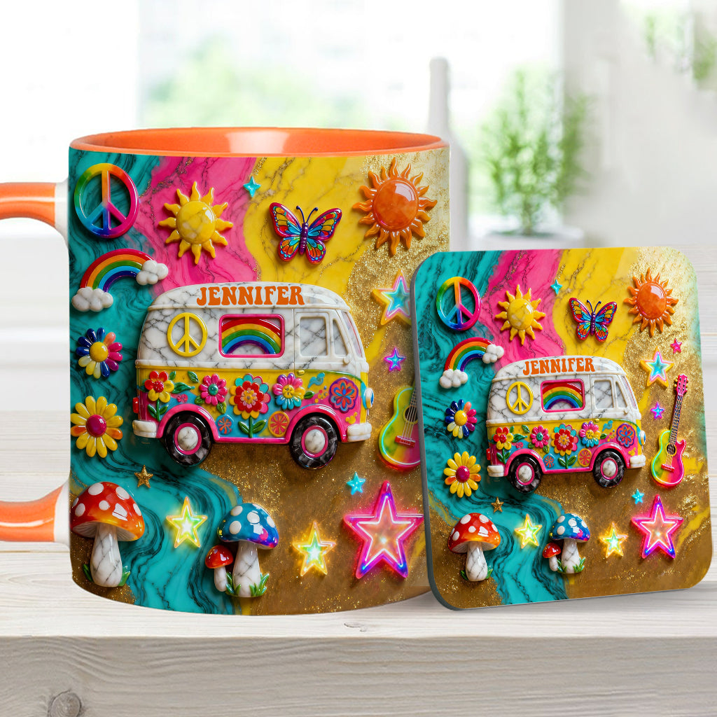 Hippie Souls - Personalized Hippie Accent Mug & Coaster