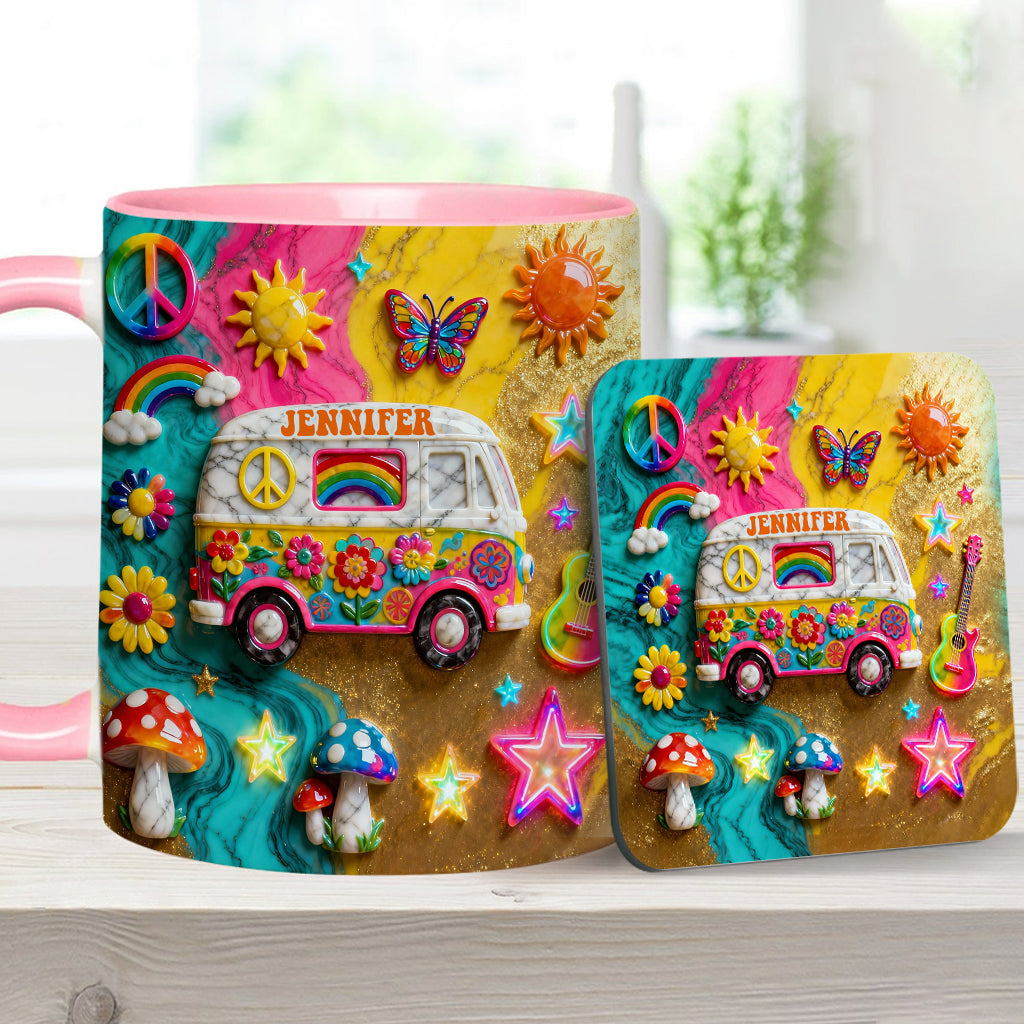 Hippie Souls - Personalized Hippie Accent Mug & Coaster